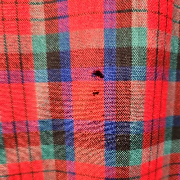 Pendleton Men's Pure Virgin Wool Long  sleeve Sz L MACDOUGALL TARTAN Small Holes - Picture 5 of 8